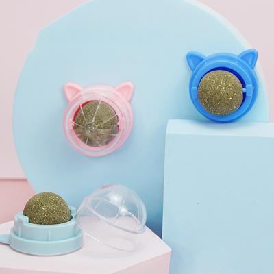 Pet Catnip Guľôčkové mačacie uši Tvar Rotujúce interaktívne molárne hračky Catnip Snack Potreby pre zvieratá