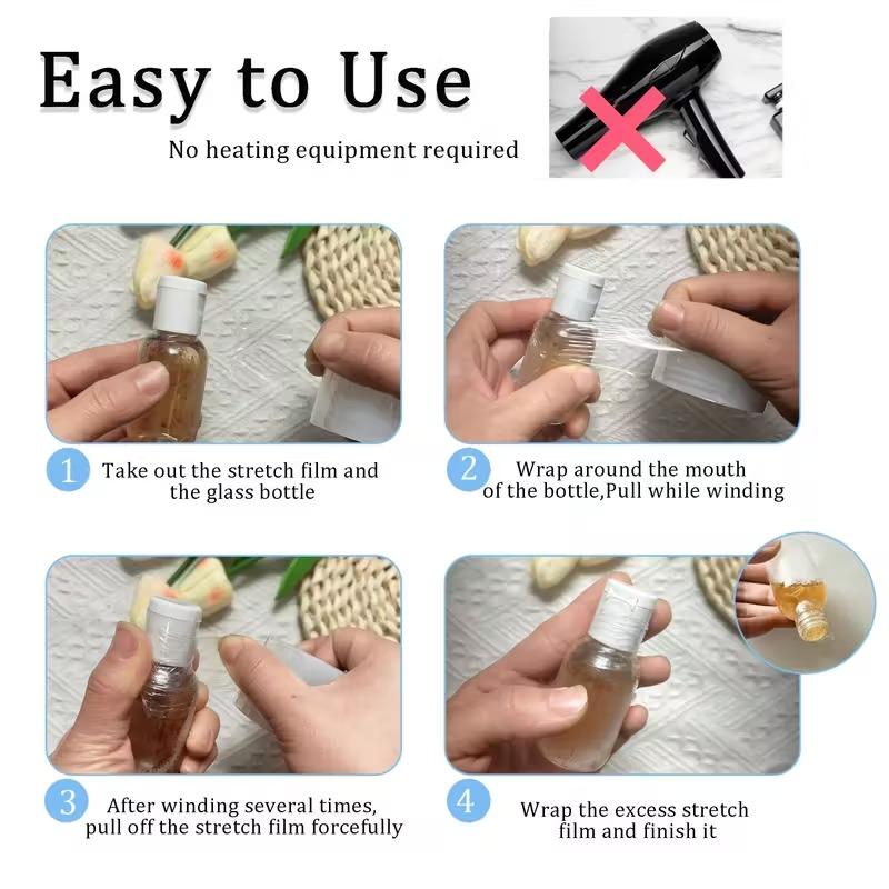 Elastic Stretchable Non Heat Bottle Sealing Film Easy Use Packaging Supplies for Jars Cans Containers Food Preservation Cover