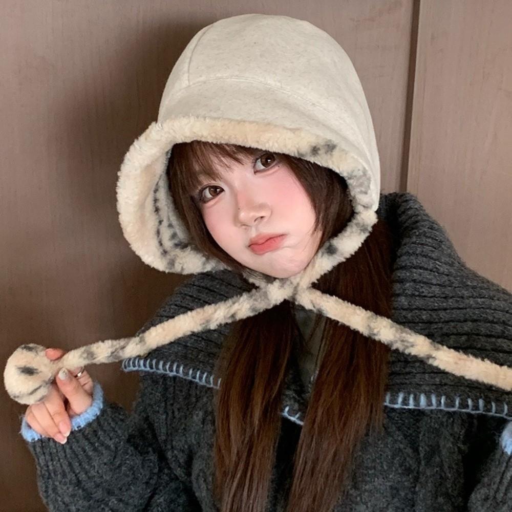 Keep warm Knitted Plush Hat Double-sided Women's Lei Feng Hat Fashion Trapper Hats  Daily Wear