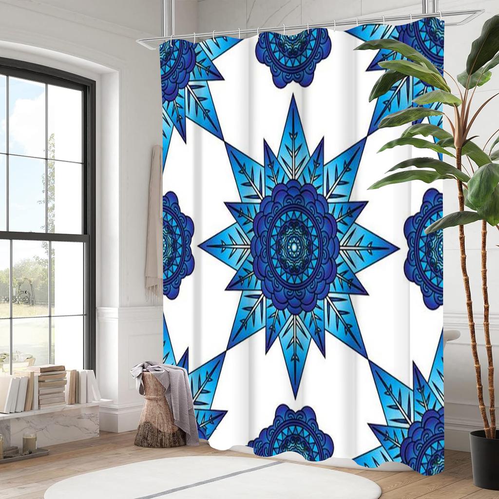 Zasłona Kąpielowa Mandala Styl Narodowy Litery Łazienkowe Zasłona Prysznicowa Wodoodporna Z 12 Haczykami Ryby Dekoracja Domu Darmowa Wysyłka
