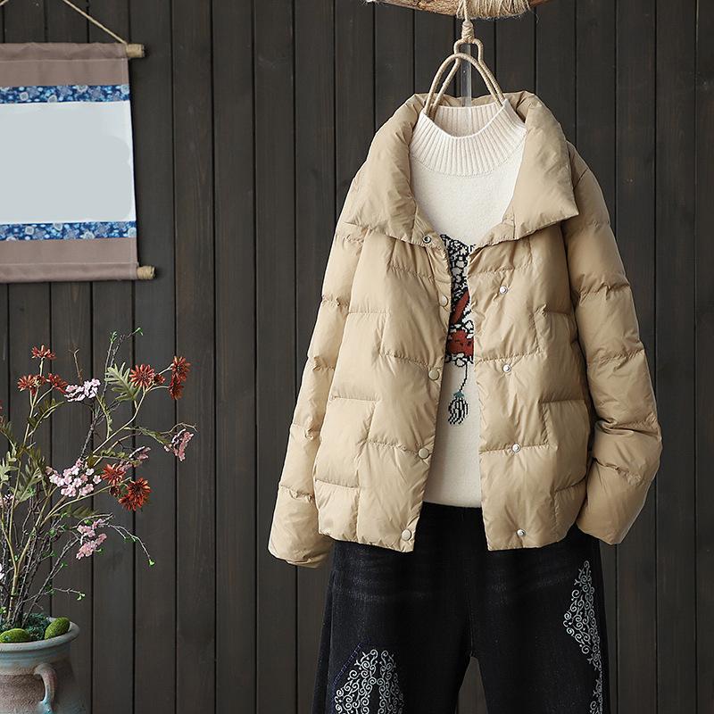 

Весенне-осенняя пуховая куртка женская женское пальто со стойкой воротником женская легкая верхняя одежда корейское пуховое пальто XXS