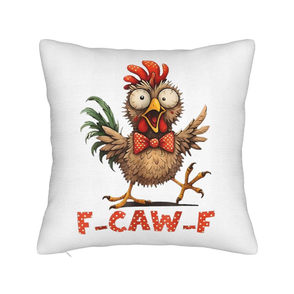 Merry FCawF Chicken Square Pillow Case Xmas Lights Rooster Cushion Cover Zippered Decorative Throw Pillow Case Cover for Bed