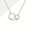 Copper Double Loop Chain Necklace With Geometric Pendant For Women