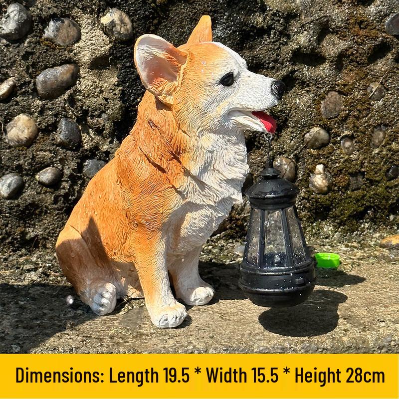 ZOATRON Corgi Solar Garden Ornament