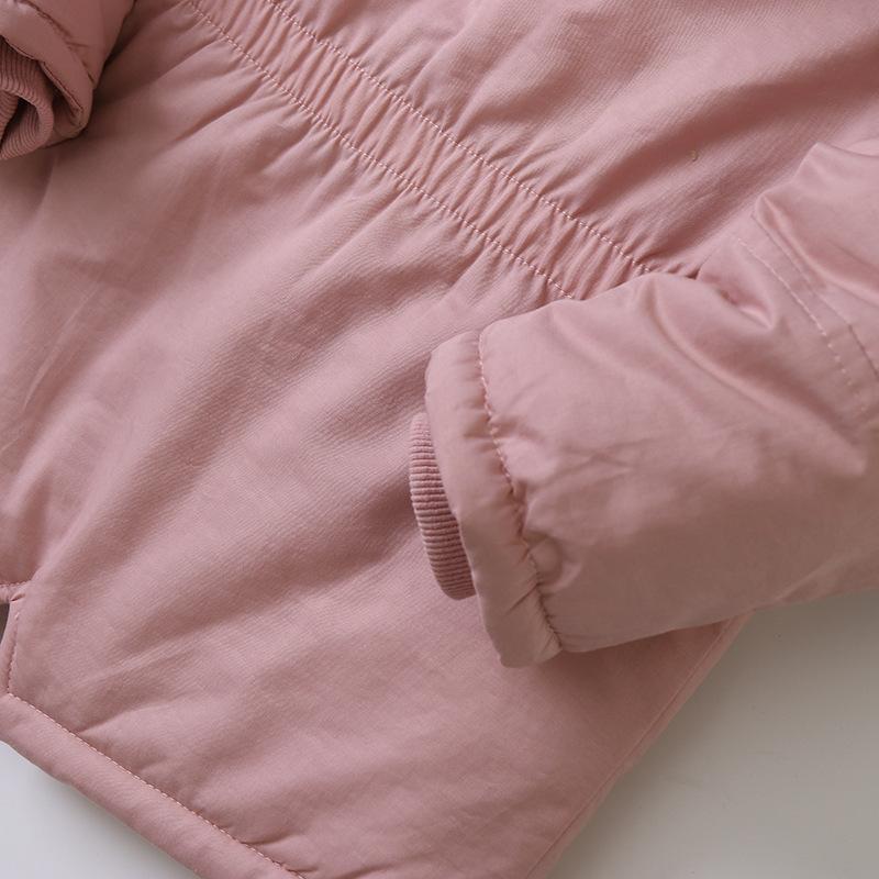 Girls Cotton-padded Coats Velvet and Thickened Winter Outerwear Fashion Hoodie Jacket Children Clothing