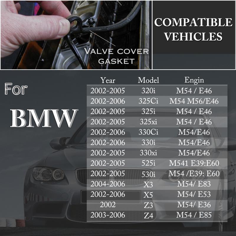 Car Engine Valve Cover Gasket Seal For BMW 3 5 7 Series X3 X5 Z3 Z4 00-06 325i 325 325xi 525i 730i M54 11129070990 11121437395