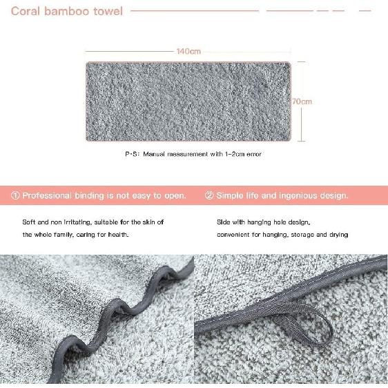 Microfiber Bath Towel, Soft and Super Absorbent Bathroom Shower Towel, Plush Drying Off Towel, Multipurpose Use for Hotel, Gym, Sports, Swimming,