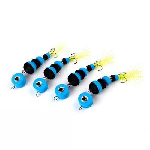 Foam Bait Triple Anchor Hook False Worm Bait Stringer Hook Floating Lure 4pcs