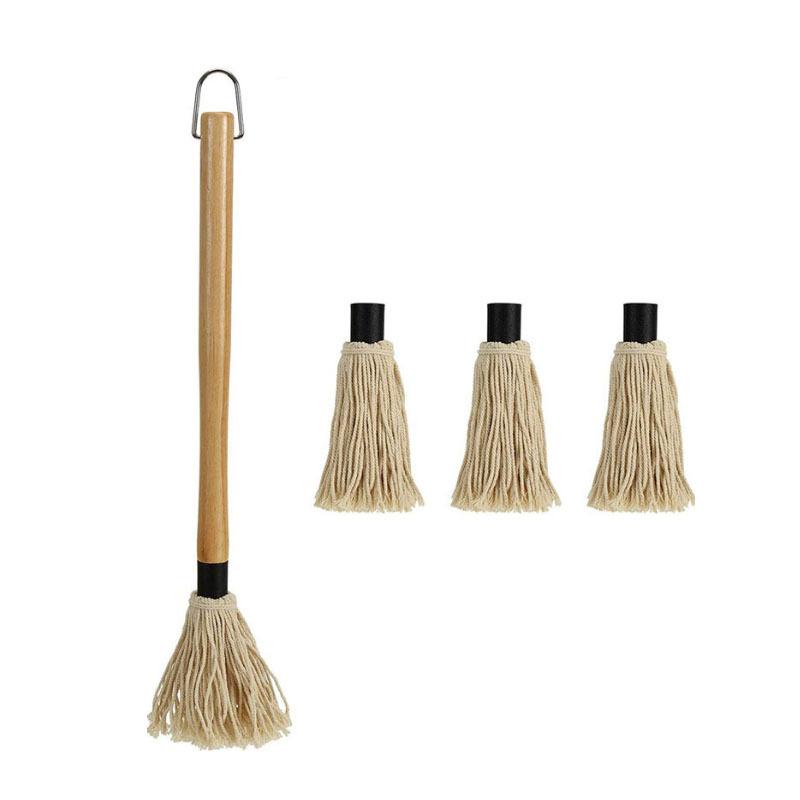 Outdoor barbecue oil brush tools, popular wooden-handled barbecue tool sets, durable oil sauce brushes for smoked steaks