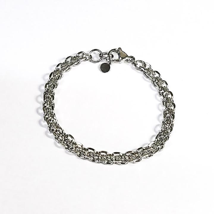 Glory_Arden [Unisex] Surgical Steel Double Oval Chain Bracelet / Ghmb-186
