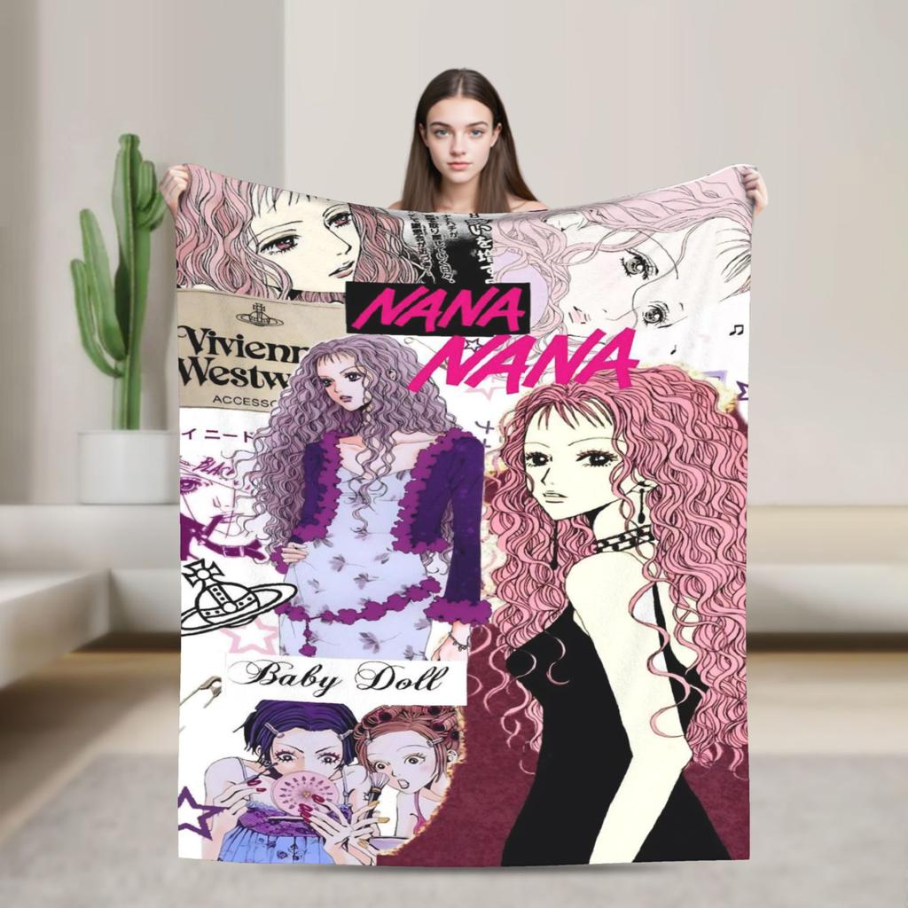 Nana Anime Blankets Flannel Funny Soft Throw Blankets for Chair Covering Sofa Autumn/Winter