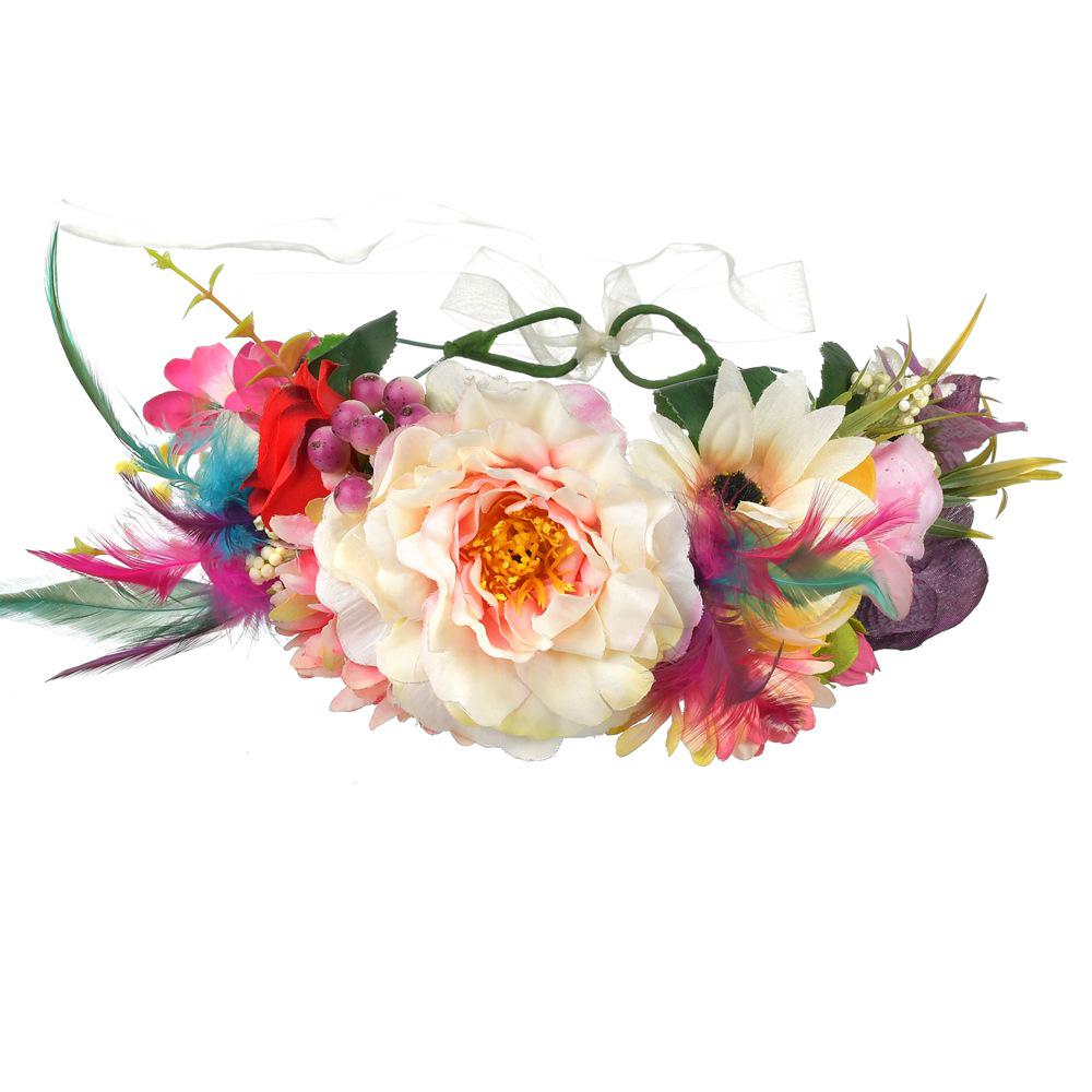 Bridal Feather Flower Elastic Waistband Accessory