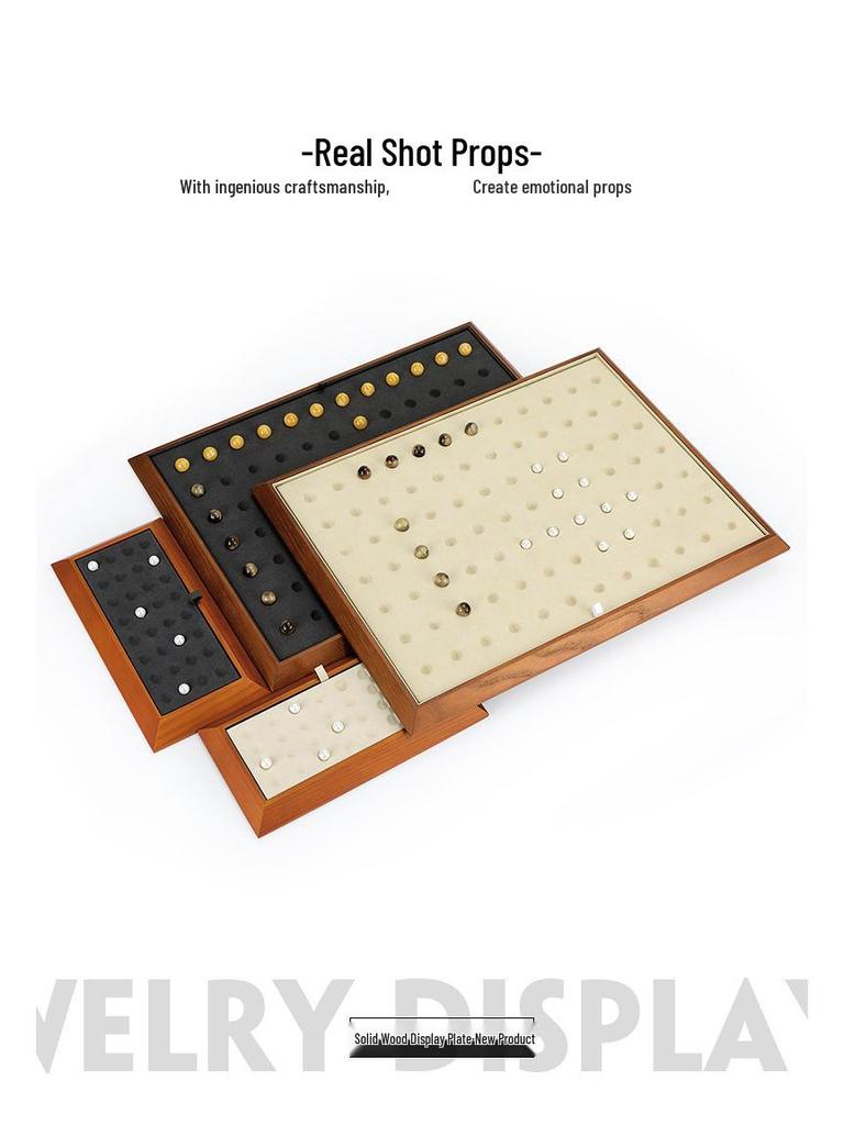 Ya Yu Holz Edelstein Präsentations- und Aufbewahrungstablett für Schmuck und Perlen