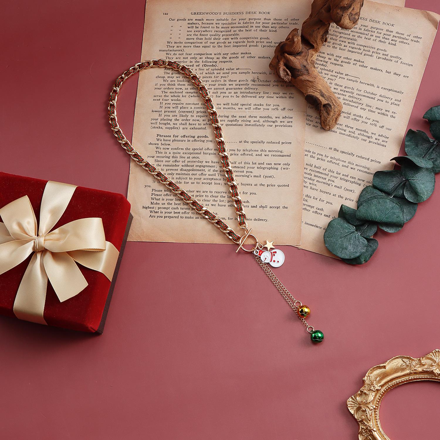 

Christmas bell element necklace winter new year ins style simple accessories