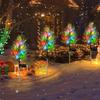 1/2/4PCS Color Solar Christmas pine tree lamp Christmas garden floor lamp suitable for garden passages and Christmas decoration