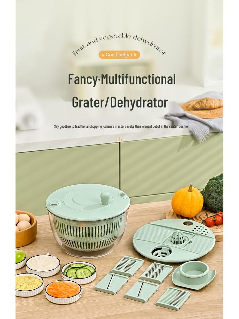 Multifunctional Salad Spinner & Vegetable Cutter: Fruit Spinner, Cucumber, and Potato Shredder/Slicer with Dehydrator