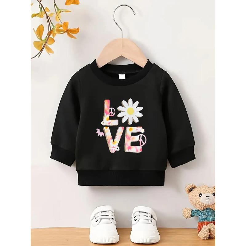 European Sizes A Brightly Colored Print Pattern, a Comfortable And Skin-Friendly Round-Neck Sweatshirt for Kids, Perfect for Everyday Wear