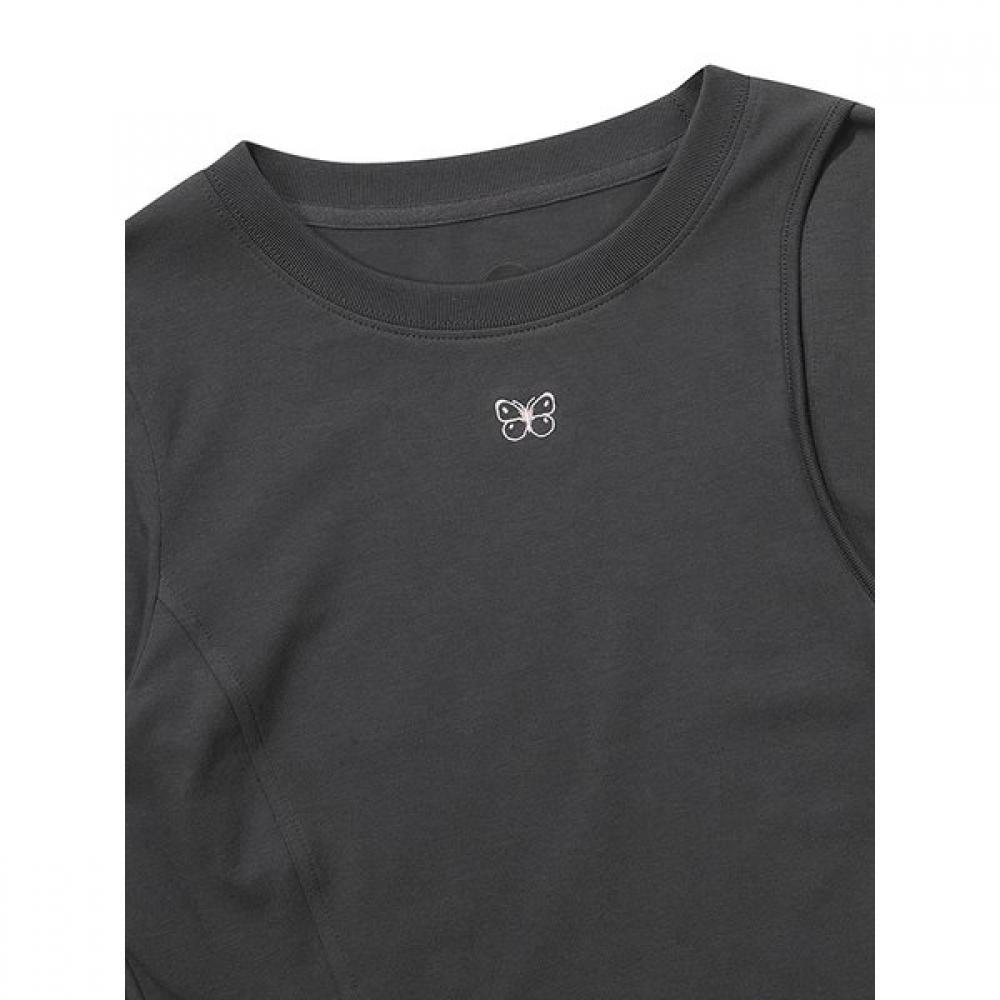 CuTouT Crop Long T shirT  Charcoal 