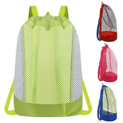 Convenient Large Capacity Beach Bag Lightweight Foldable Swimming Backpack Portable Fast Dry Mesh Storage Bag Beach Trips