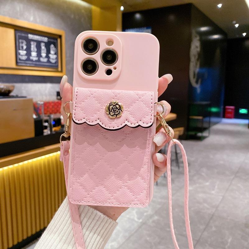 European and American style for Samsung S25 mobile phone case A55 A13 camellia change bag Note20Ultra messenger girl