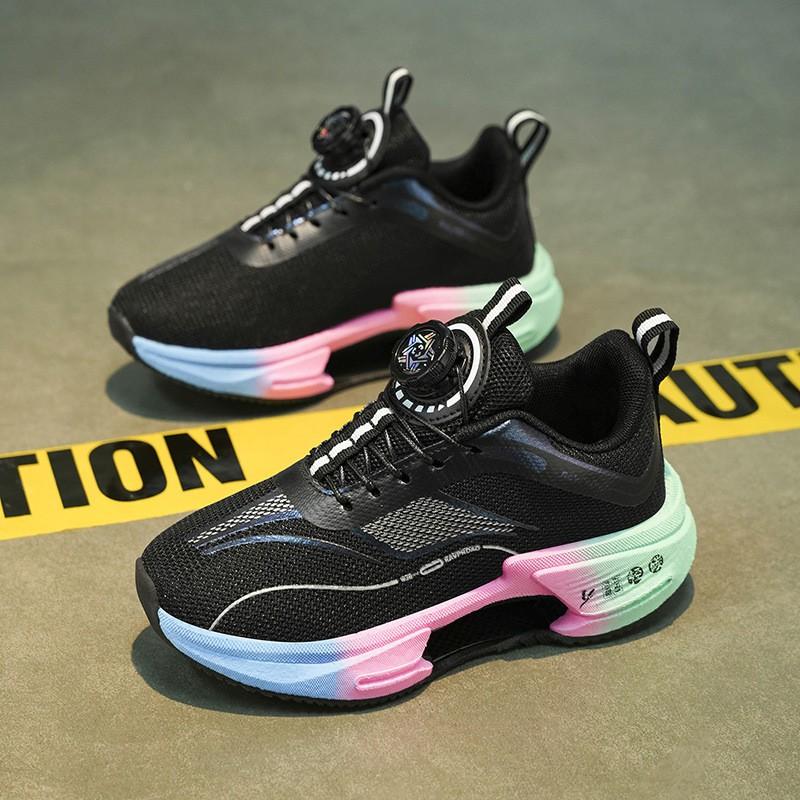 Kids Running Shoes Boys Girls Lightweight Breathable Sneakers With Anti-Slip Sole Shock Absorption