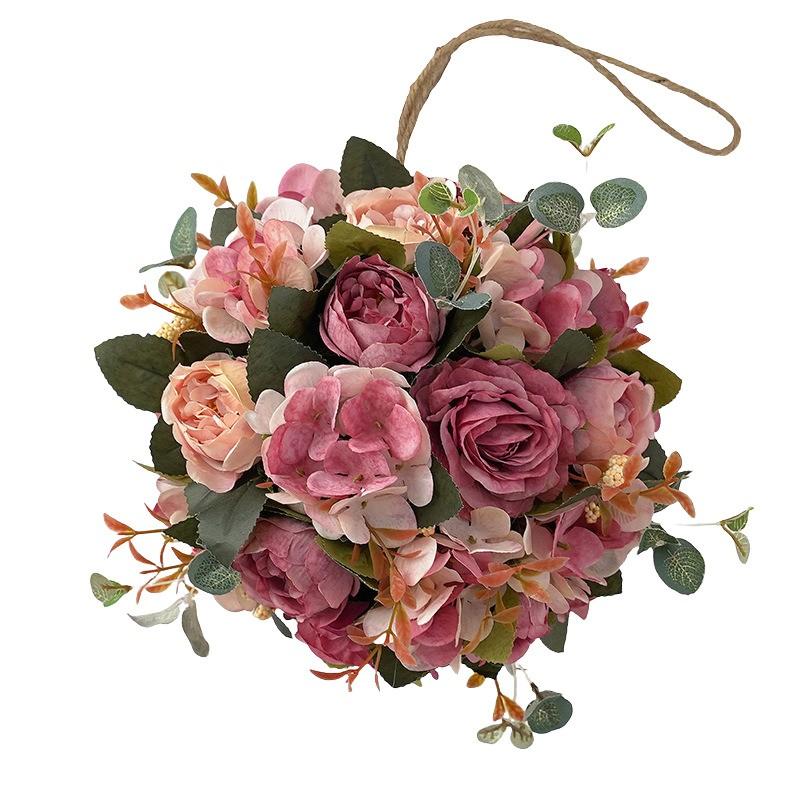 

Atmosphere Creation Hanging Ball Home Decor Simulation Flower Deep rosy