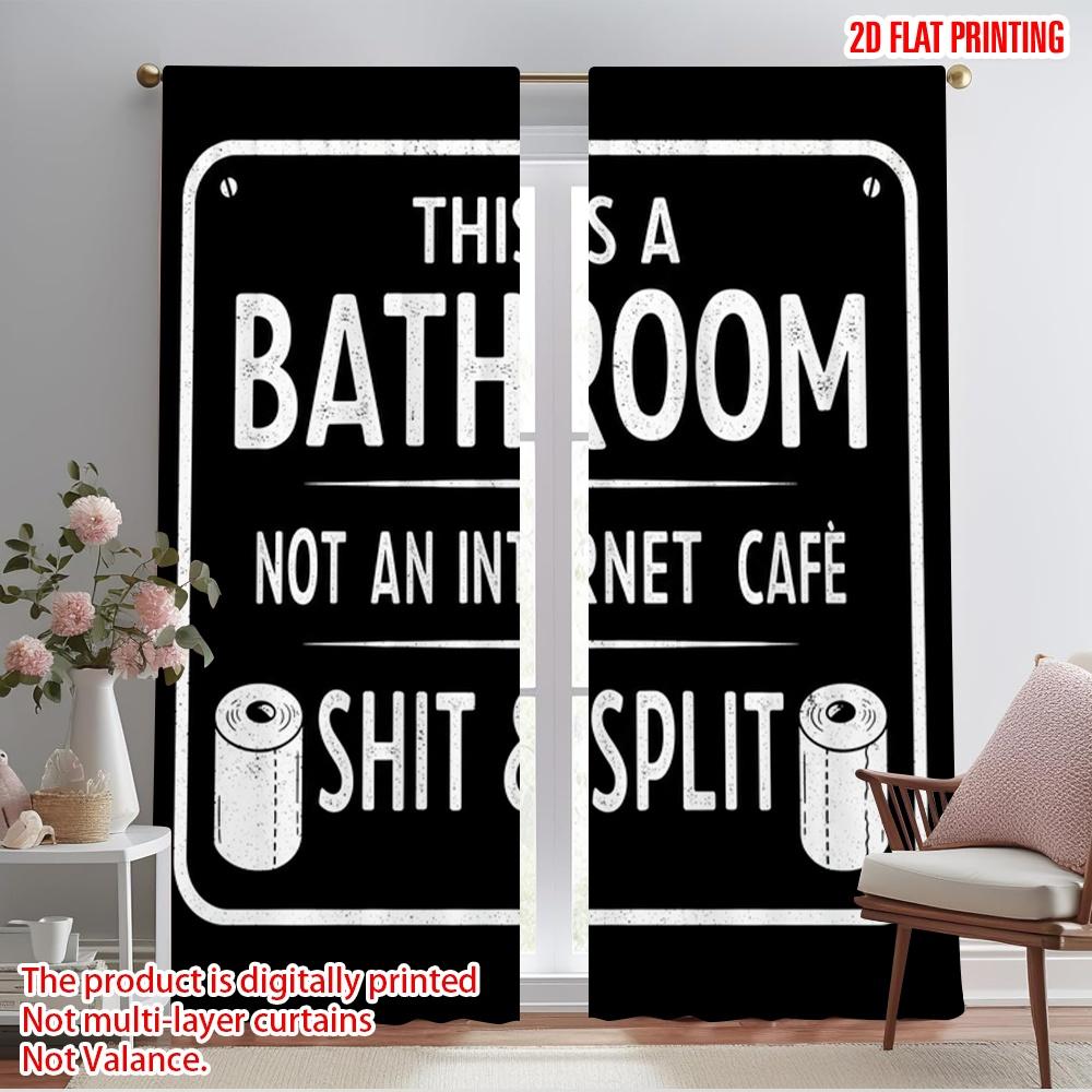 

2pcs 2D flat printing Drapes Bathroom Funny Toilet Paper Polyester Without Electricity 0 Perfect for Holiday Parties Home Decor 52.50×116.00 CM 2pcs