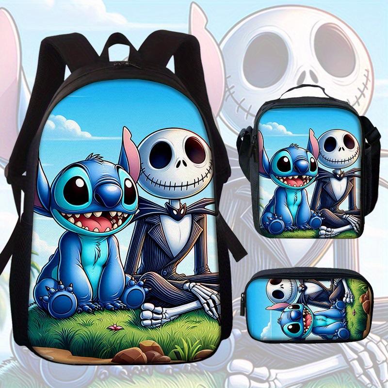 Stitc Schoolbag, Primary And Secondary School Student Backpack, Satchel, Pencil Case, Three-Piece Set, Animation Cartoon