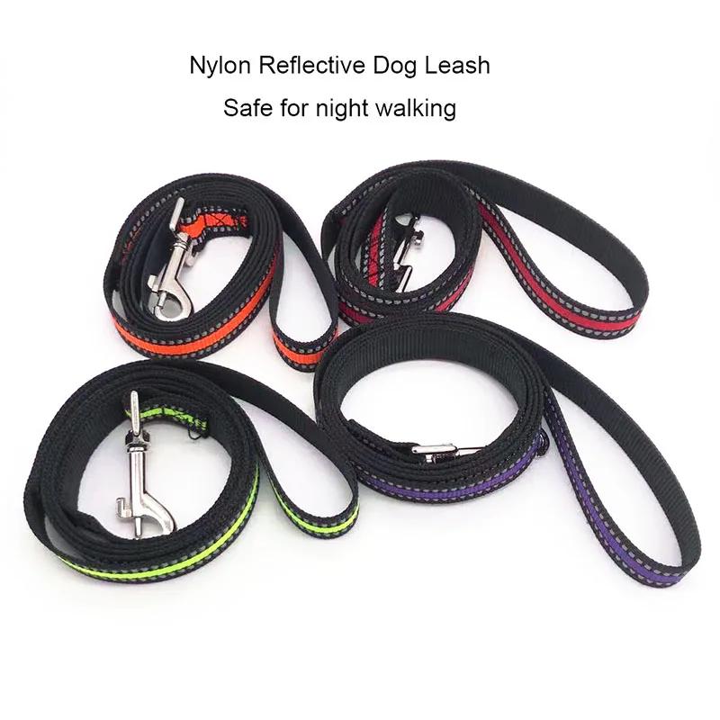 Strapazierfähige Nylon Reflektierende 1,2M Haustier Hund Leine Spaziergang Training Leine Katzen Hunde Geschirr Halsband Leinen Gurt Gürtel Seil