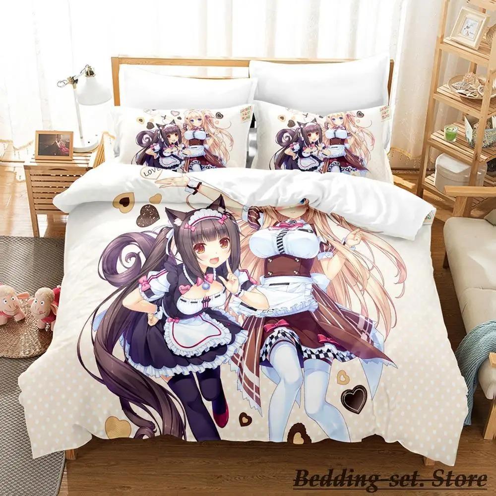 

Nekopara Bedding Set Single Twin Full Queen King Size Bed Set Aldult Kid Bedroom Duvetcover Sets Anime parure de lit Bed 70x133cm 2pcs