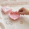 1pc Heart-Shaped 3D Printed Jewelry Tray With Pink Bow, Elegant Decor For Table, Sink & Office Desk, Perfect For Jewelry Storage