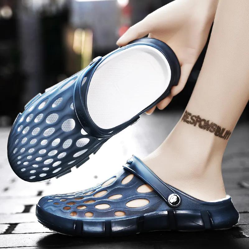 Cave Shoes for Men, Sandals for Summer Fashion, Breathable Beach Shoes for Outdoor Wear, Dual-purpose Sandals with Men's Toe Caps, Slippers