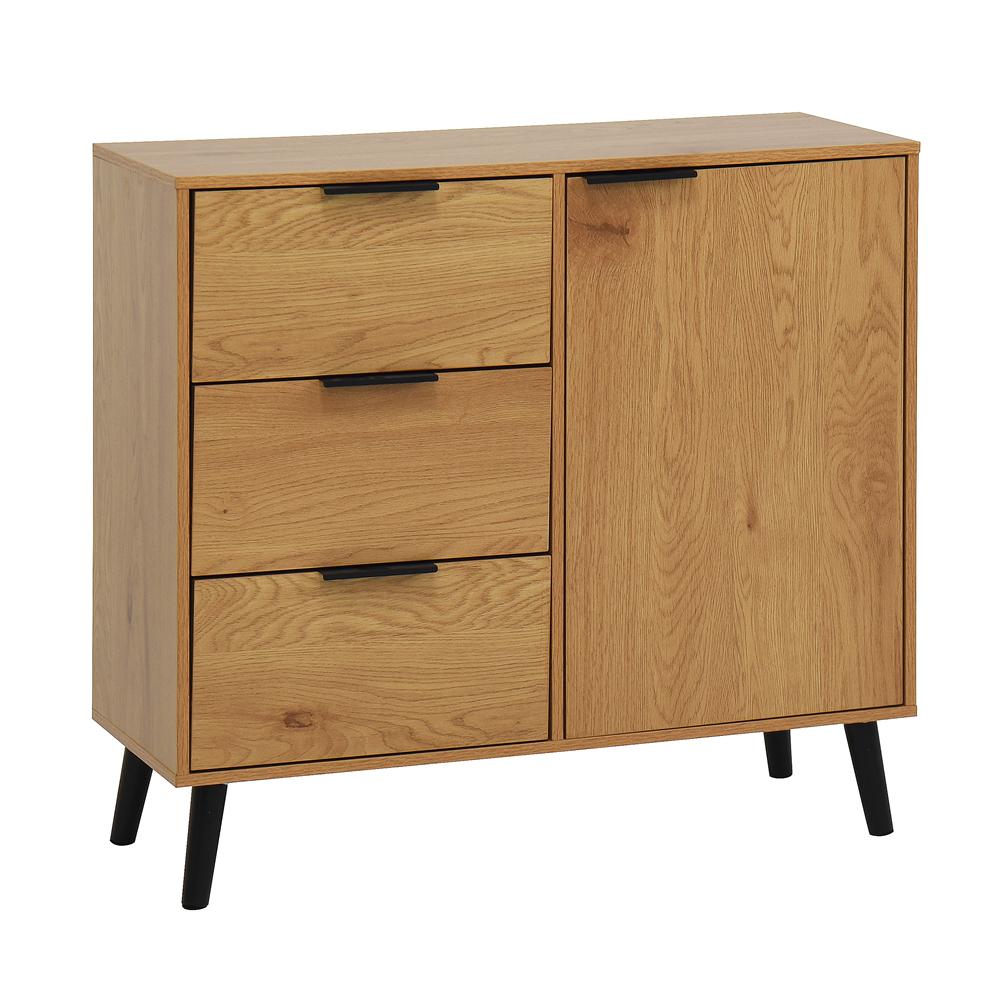 US Sideboard Buffet Cabinet Floor Storage Console Table Sideboard Cabinet With 1 Door & 3 Drawers For Home Entryway Living Room