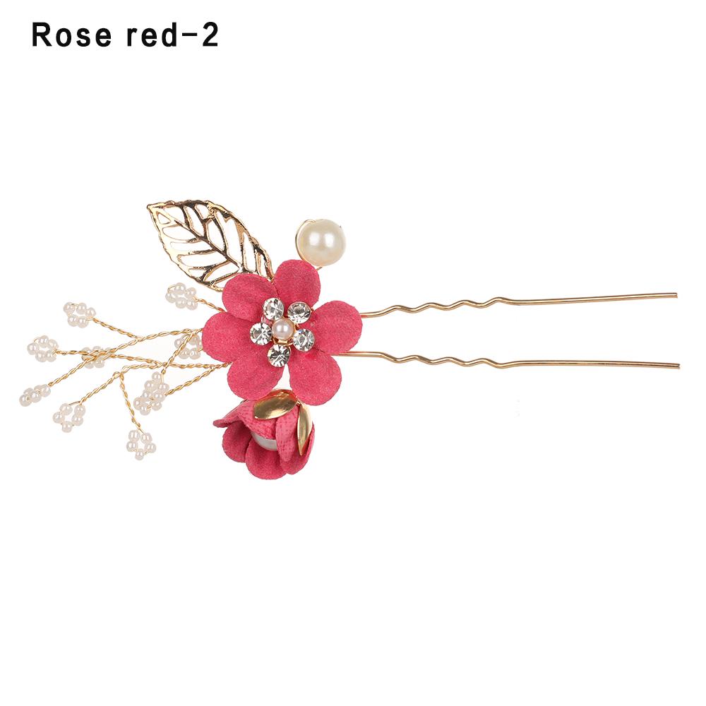 Fashion Elegant Blue Flower Women Hair Combs Headdress Prom Bridal Wedding Hair Accessories Gold Leaves Hair Jewelry Hair Pins