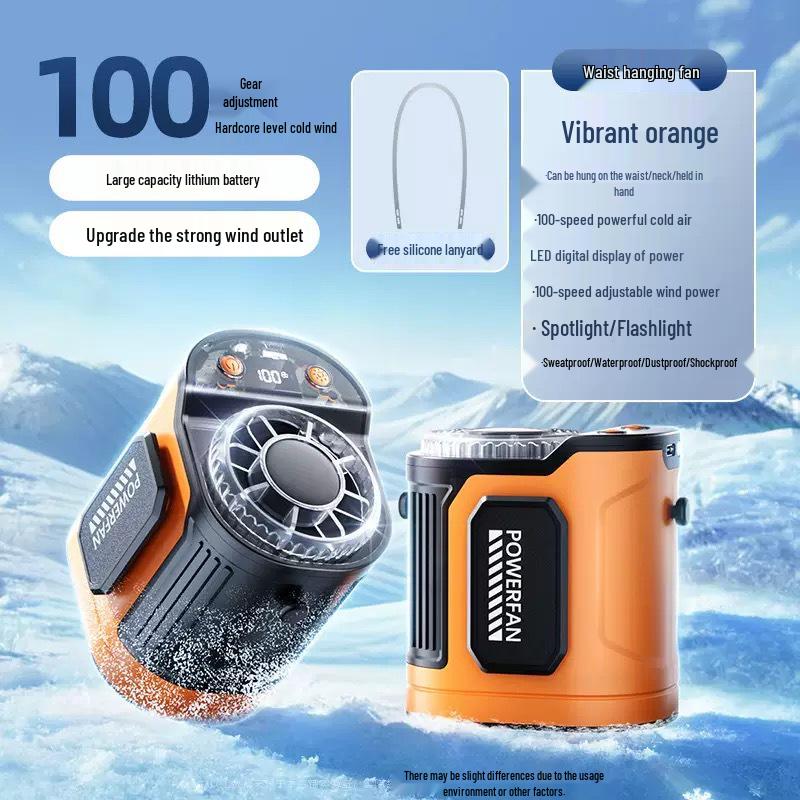 2026 USB Rechargeable Hanging Neck Waist Clip Fan for Outdoor Use Waist Clip Fan