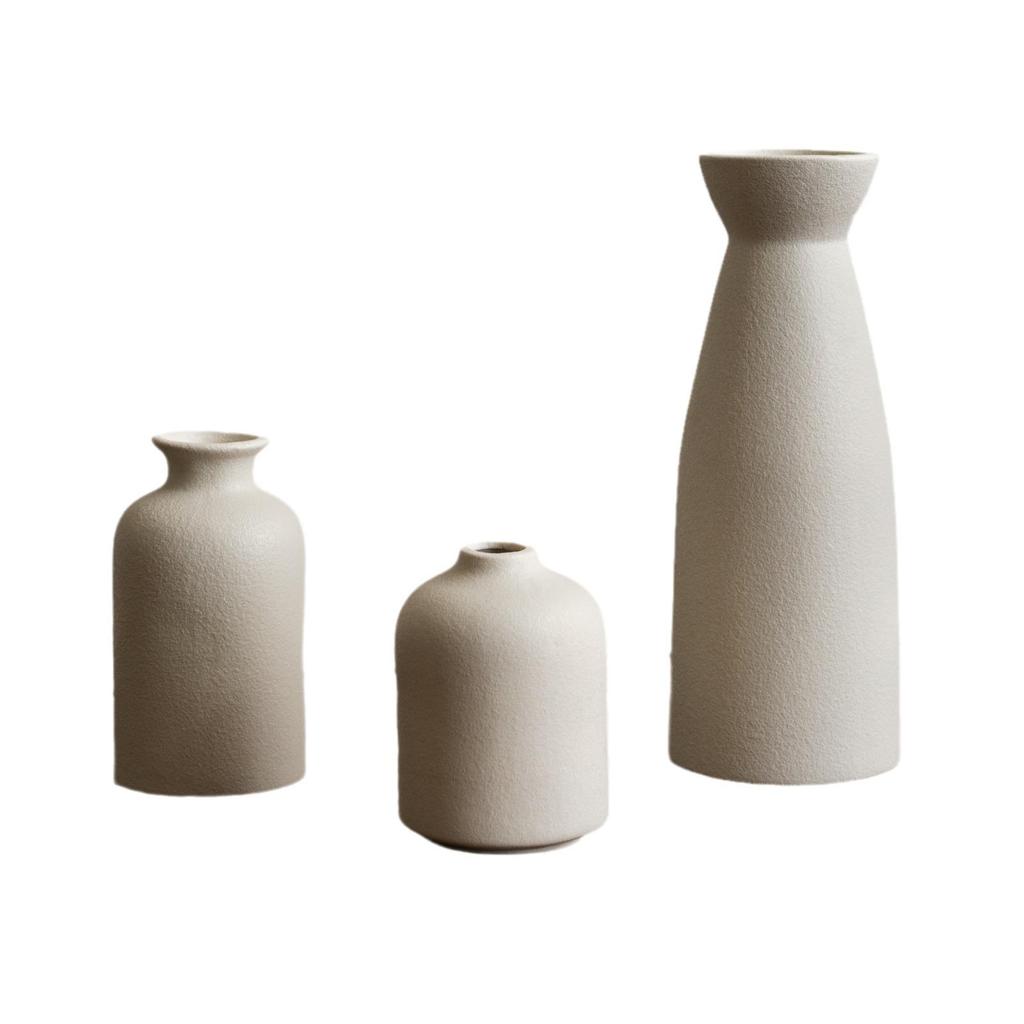 Set di Vasi Bianchi in Ceramica Moderni – Espositore Decorativo per Fiori in Tre Pezzi per Casa e Soggiorno.