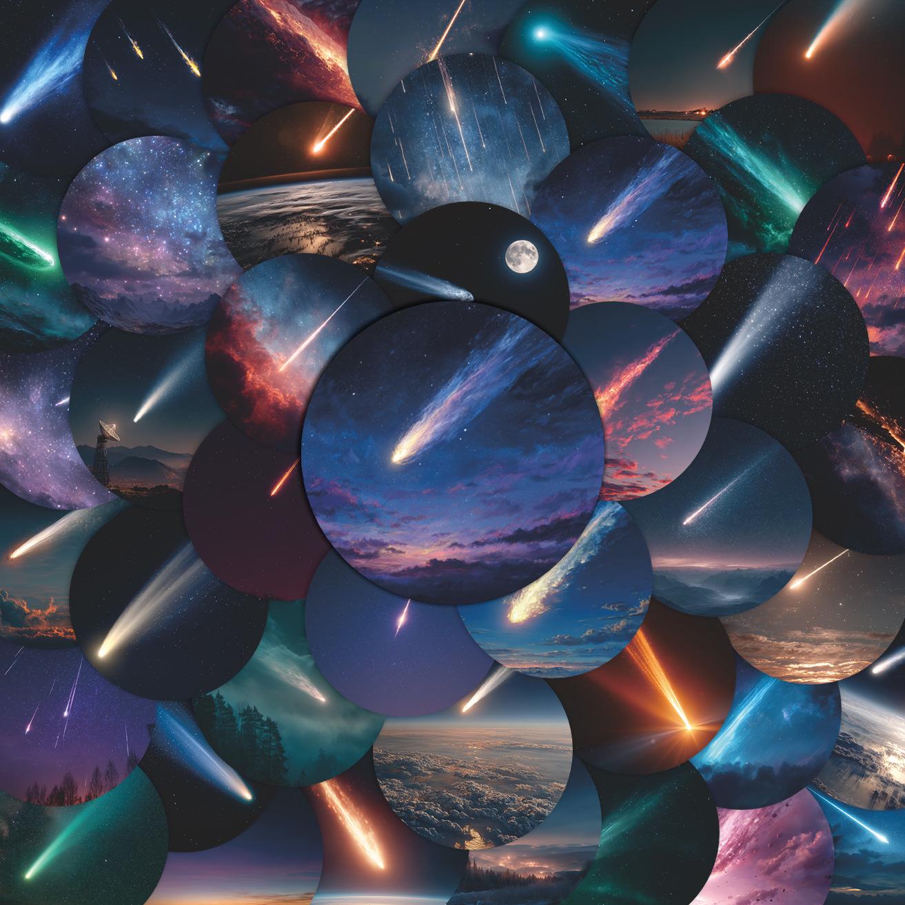 50-Sheet Star River Series Stickers: Space Literature, Time Travel, Creative DIY Waterproof Decorations