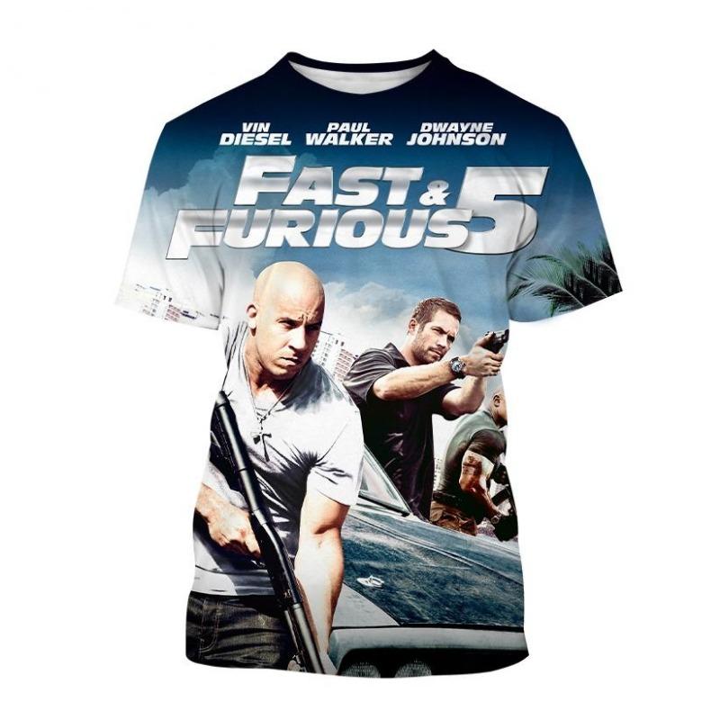 Fast and Furious 3D Print T-Shirts Men Women Street Casual Short Sleeve T Shirt Oversized Harajuku Y2k Tops Tees Kids Clothing