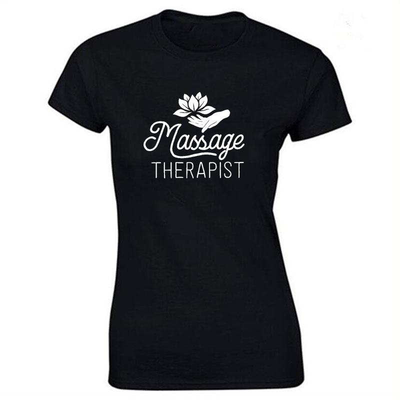 Massage Therapist Print Cotton Casual Tshirt Women Funny T Shirt for Lady Streetwear Regular Top Tee