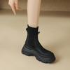 Winter New Sponge Cake Thick Bottom Elastic Socks Boots for Women's Fashion Style Versatile Short Legged Boots