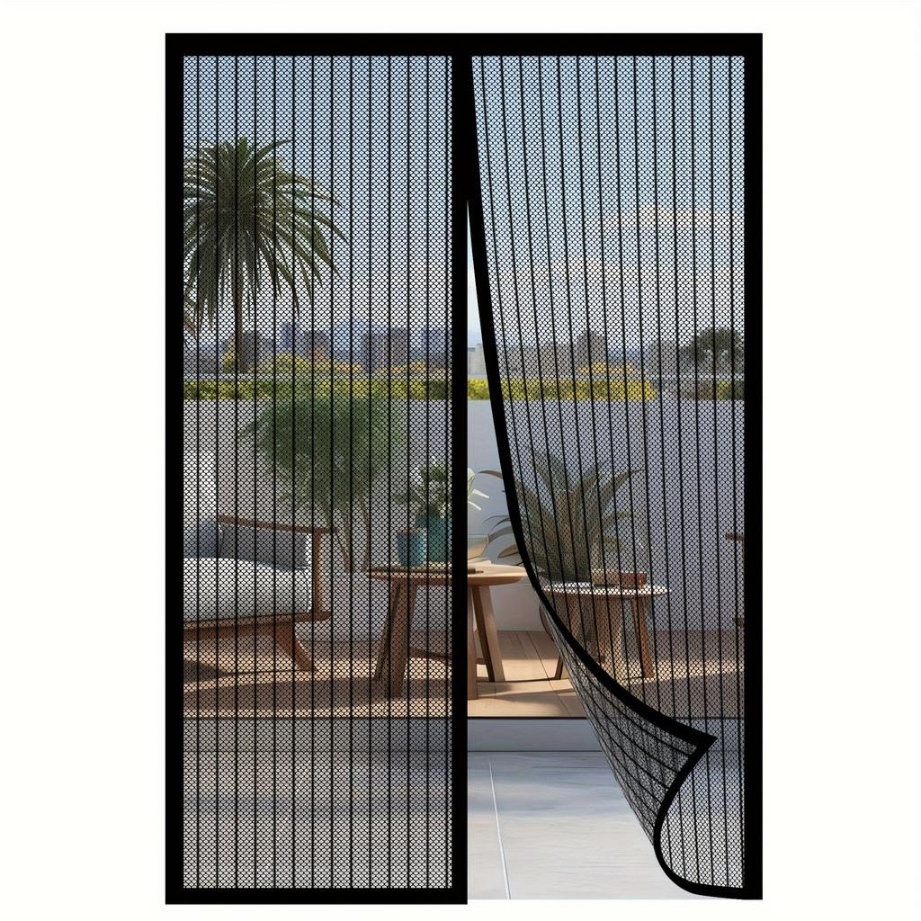 Heavy-Duty Magnetic Screen Door - Self-Sealing, Hands-Free Mesh for Insect Protection, Easy Installation with Magnetic Strips