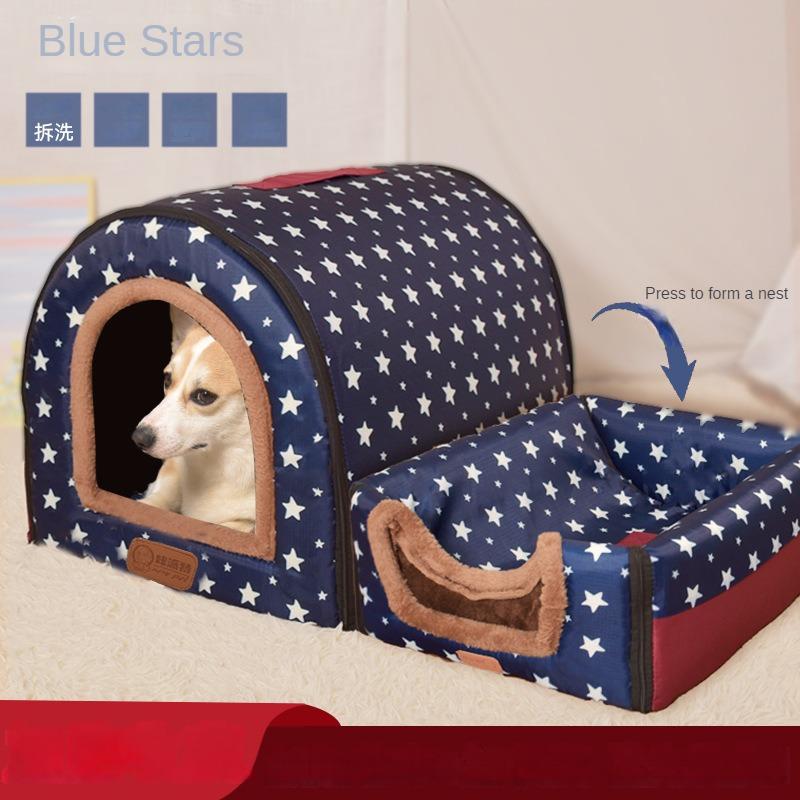 Pet Large Dog House Fully Detachable and Washable Pet Kennel Cylindrical Portable Dog Room Golden Hair Room Kennel