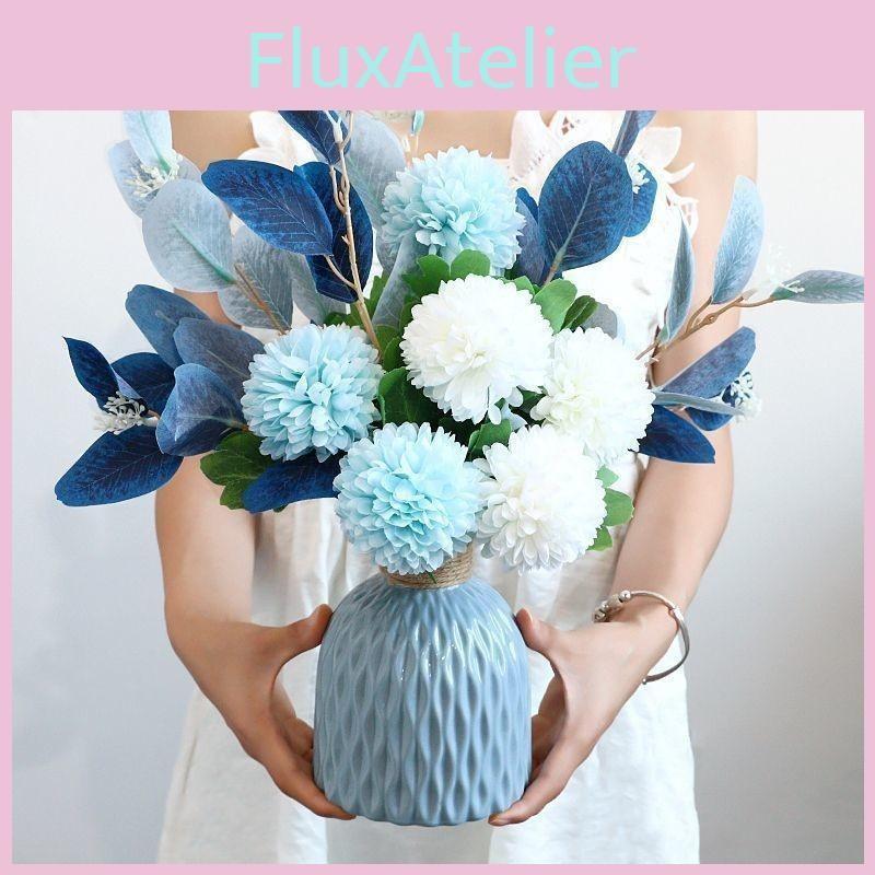 Artificial Hydrangea Faux Flowers With Vase For Garden Party Decoration Wedding