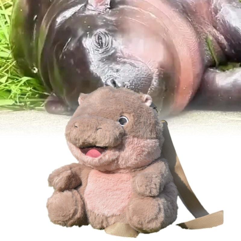 Adorable Plush Hippopotamus Backpack With Soft Pp Cotton Fill And Big Smiling Face
