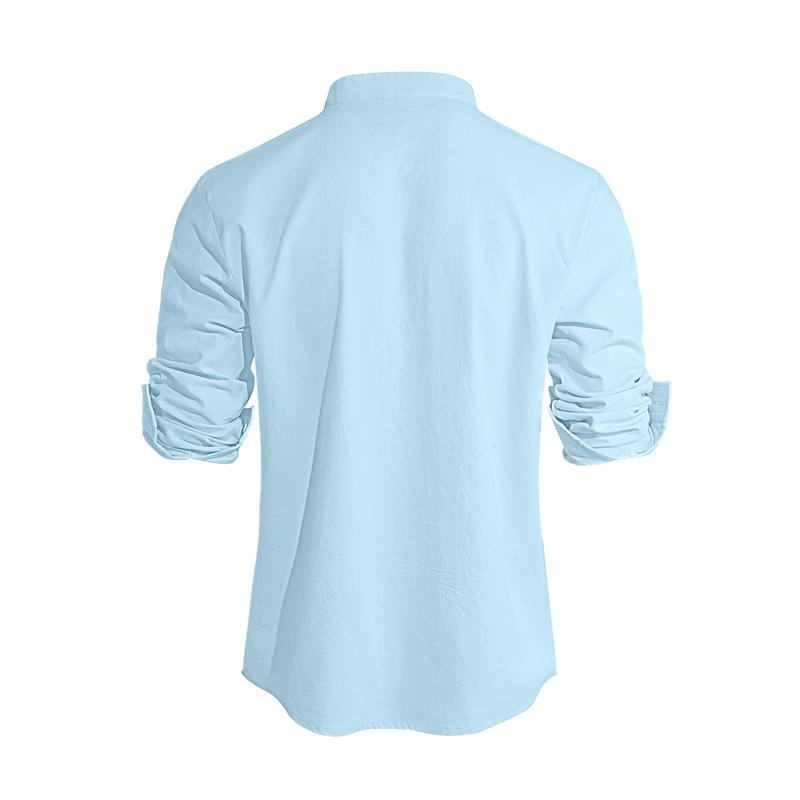 New Men's Casual Blouse Cotton Linen Shirt Loose Tops Long Sleeve Tee Shirt Spring Autumn Casual Handsome Men's Shirts