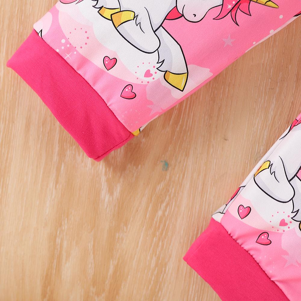 Girls' Long Sleeve Pegasus Cartoon Two-Piece Suit - Spring/Autumn Fashion