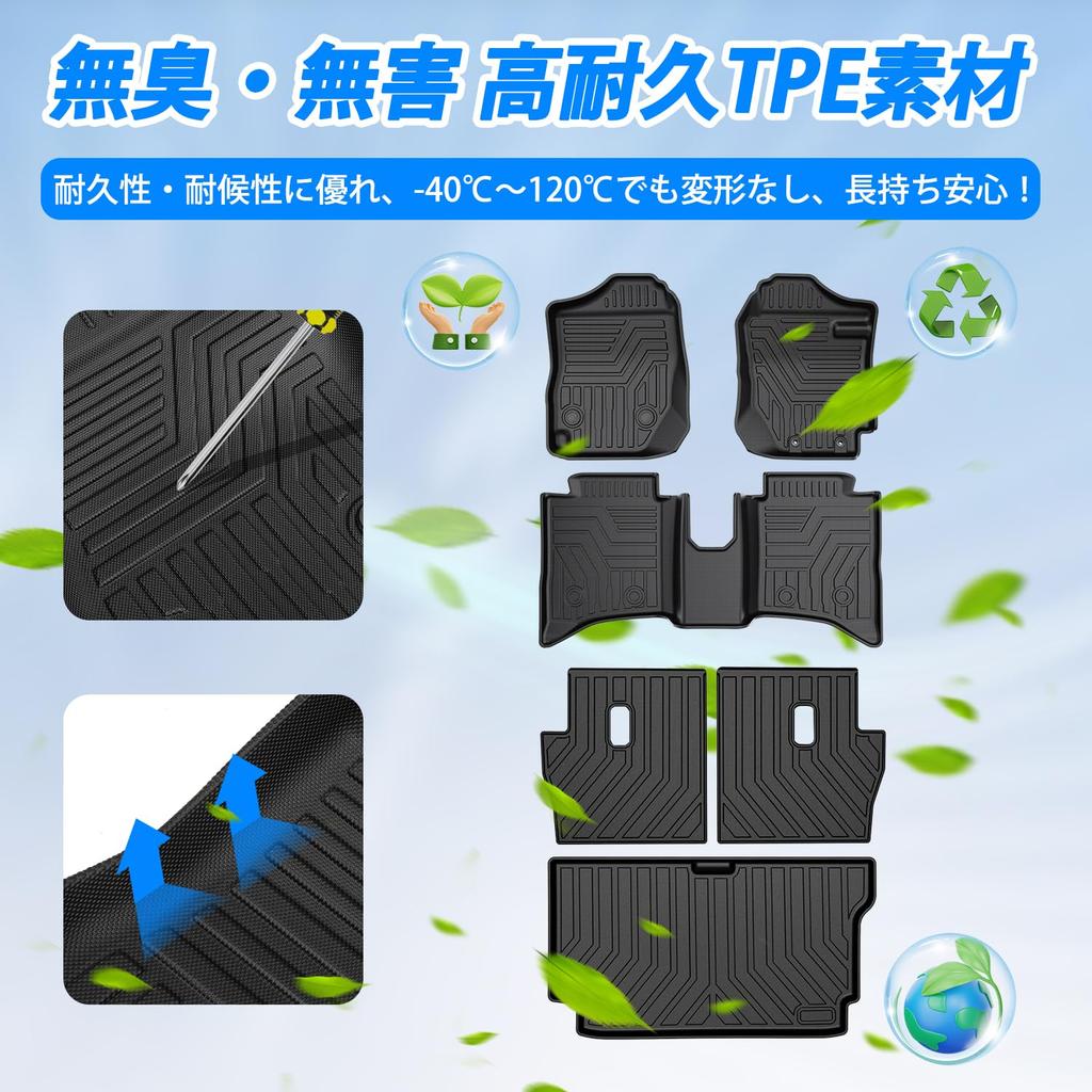 Virauto 3D Floor Mats and Luggage Mats for Suzuki New Jimny Nomad JC74W Full Set 2025 TPE Trunk Scratch Stain Abrasion Easy Easy Custom Set of 6