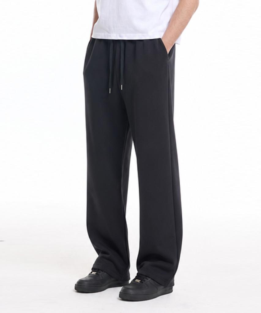 CREAM SODA LAB Air Essential Side Cut Wide Elastic Pants Black