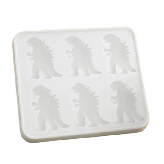 Ice Cube Mold Food Grade Silicone Ice Tray 6 Cavity Dinosaur Shaped Ice Maker Easy Fill Release Party Cocktail Accessory