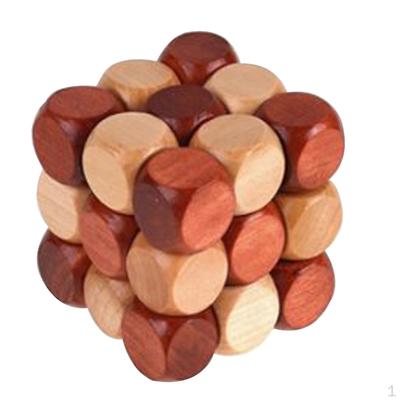 Kongming Luban Holzschloss-Puzzle-Spielzeugwürfel 4,5 cm